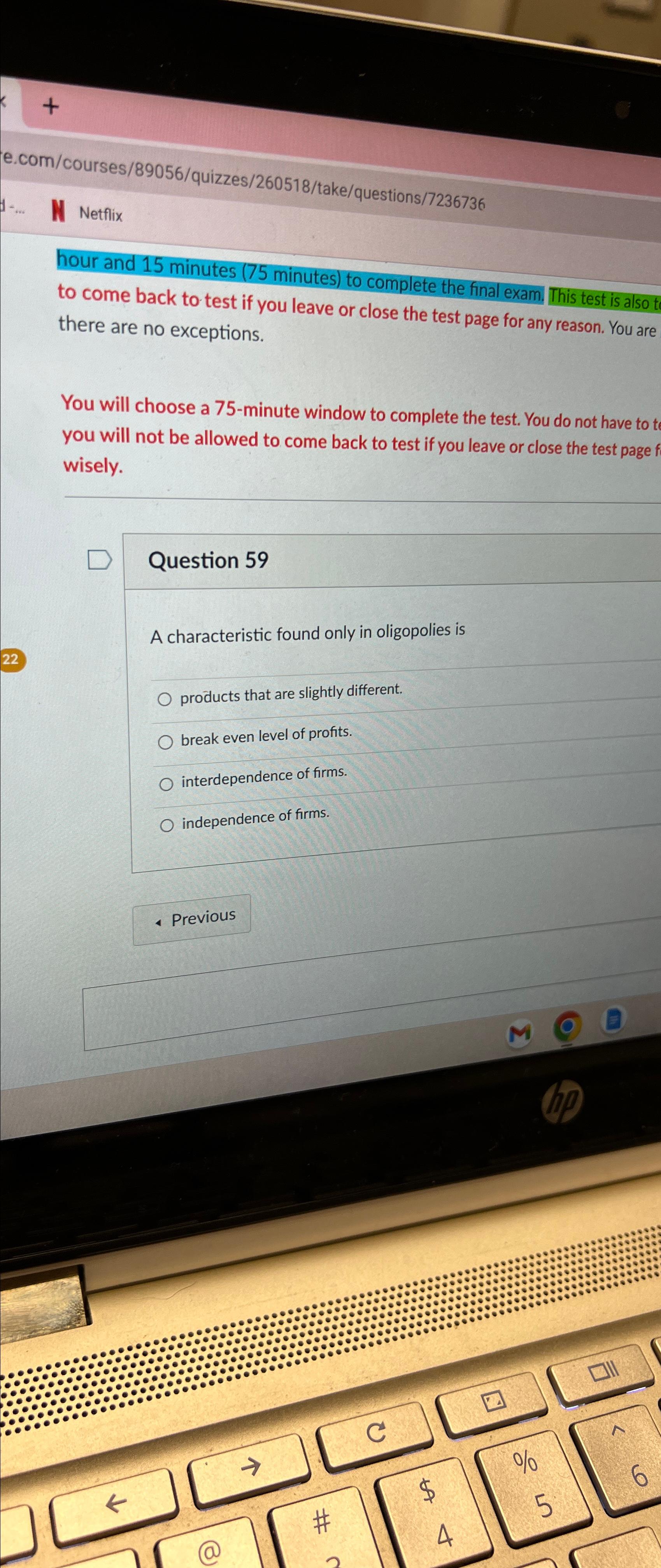 Solved Netflixhour and 15 ﻿minutes ( 75 ﻿minutes) ﻿to | Chegg.com