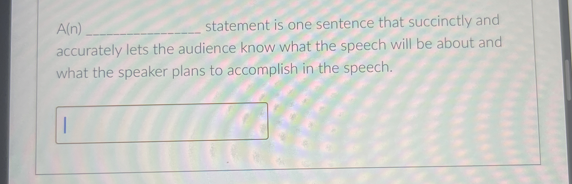 Solved A(n)statement is one sentence that succinctly