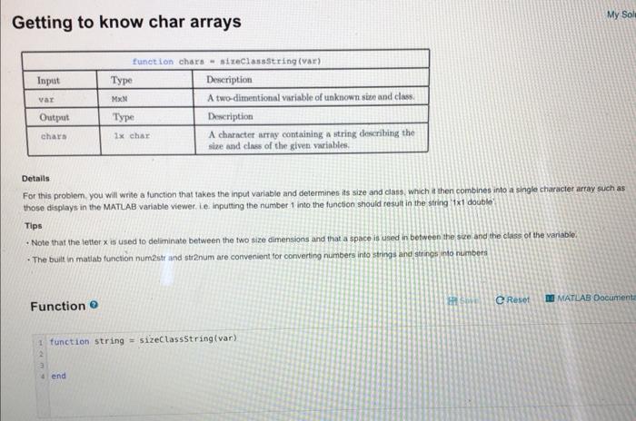 Solved My So Getting to know char arrays Input var MN | Chegg.com