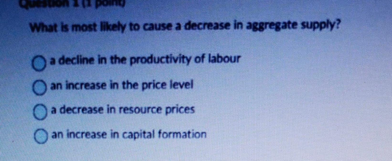 Solved What is most likely to cause a decrease in aggregate | Chegg.com