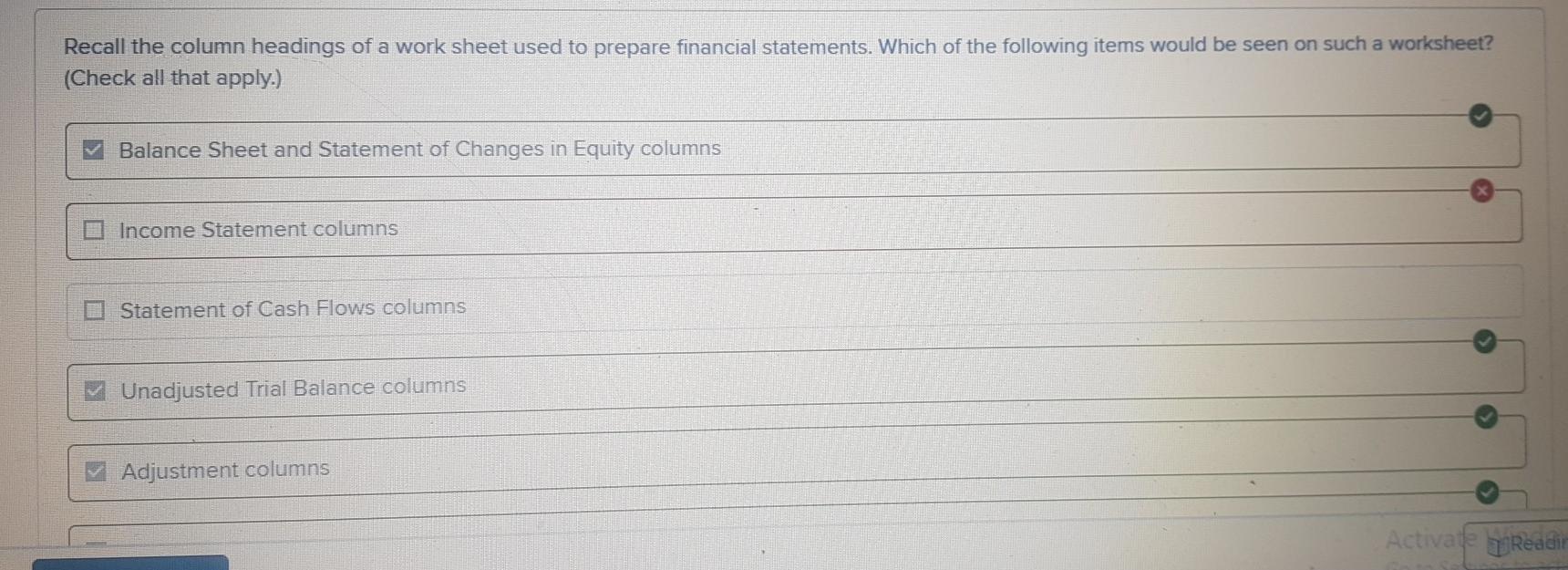 Solved Recall the column headings of a work sheet used to