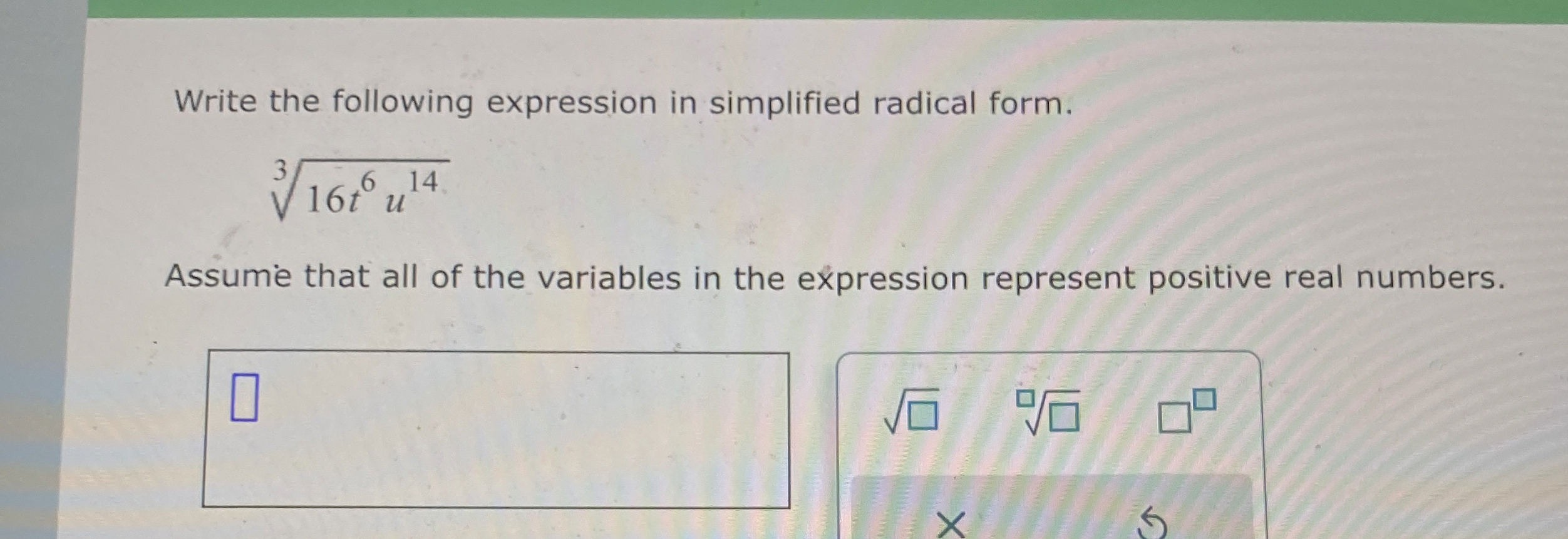 Solved Write the following expression in simplified radical | Chegg.com