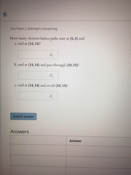 Solved You have 2 attempts remaining. How many shortest | Chegg.com