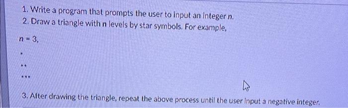 Solved 1. write a program that prompts the user to input an | Chegg.com