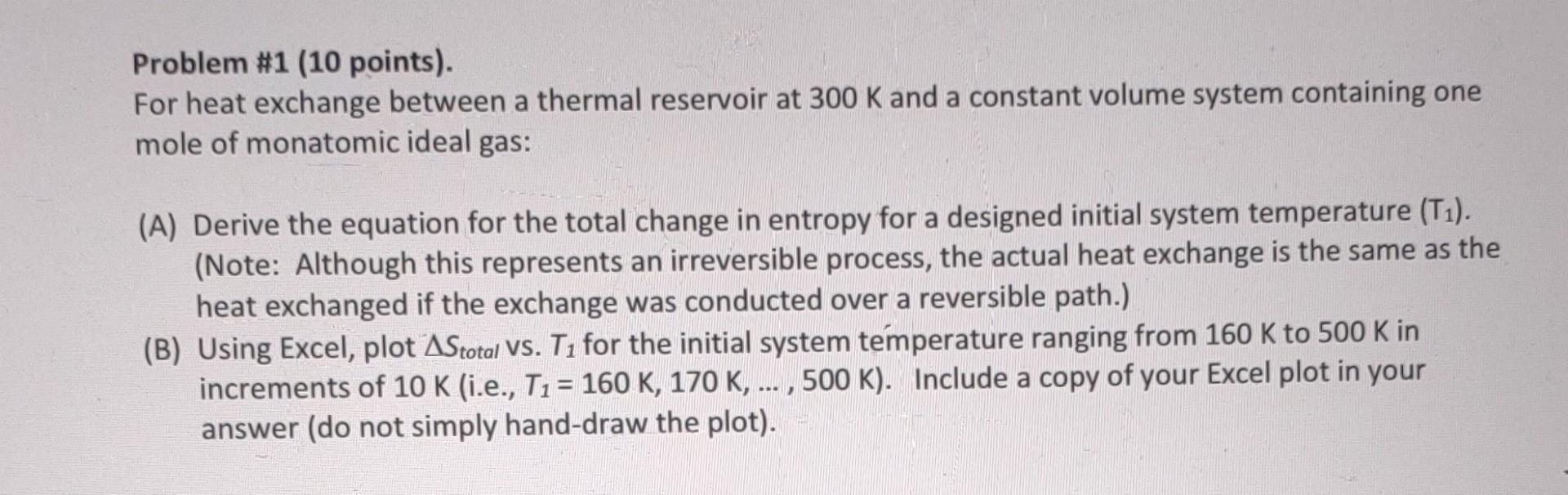 Solved Problem #1 (10 Points). For Heat Exchange Between A | Chegg.com