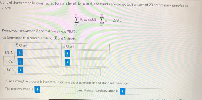 Solved Control charts are to be constructed for samples of | Chegg.com