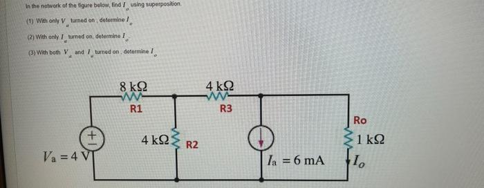 Solved In the network of the figure below, find using | Chegg.com