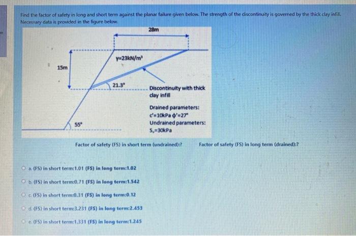Solved Find the factor of safety in long and short term | Chegg.com