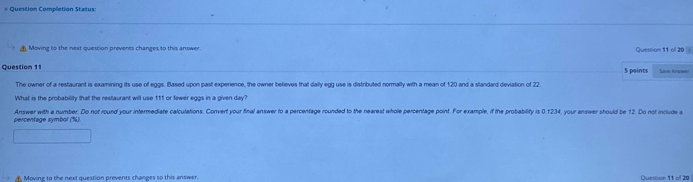Solved Question Completion Status:Question 11 ﻿of 204 | Chegg.com