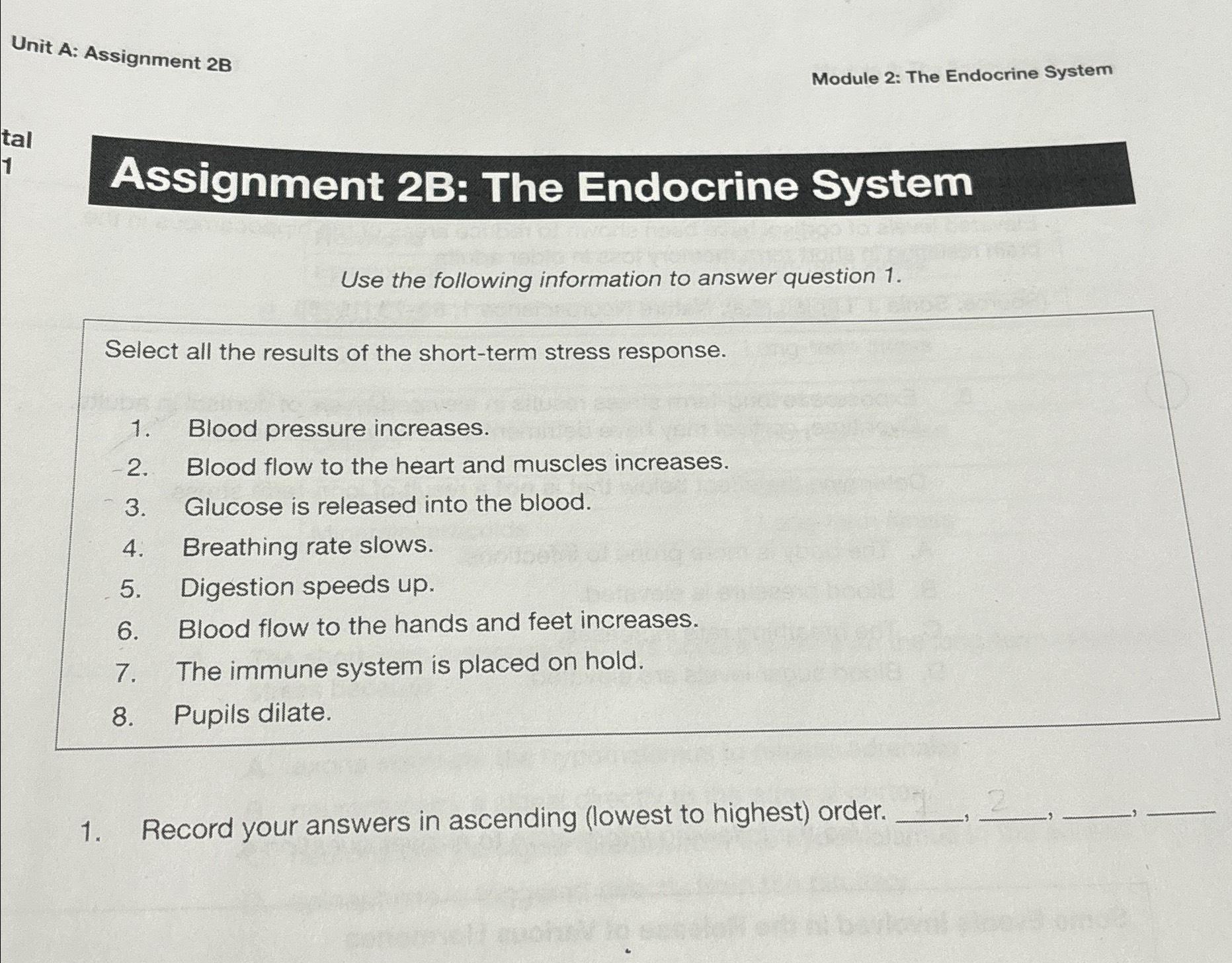 Solved Unit A: Assignment 2BModule 2: The Endocrine | Chegg.com