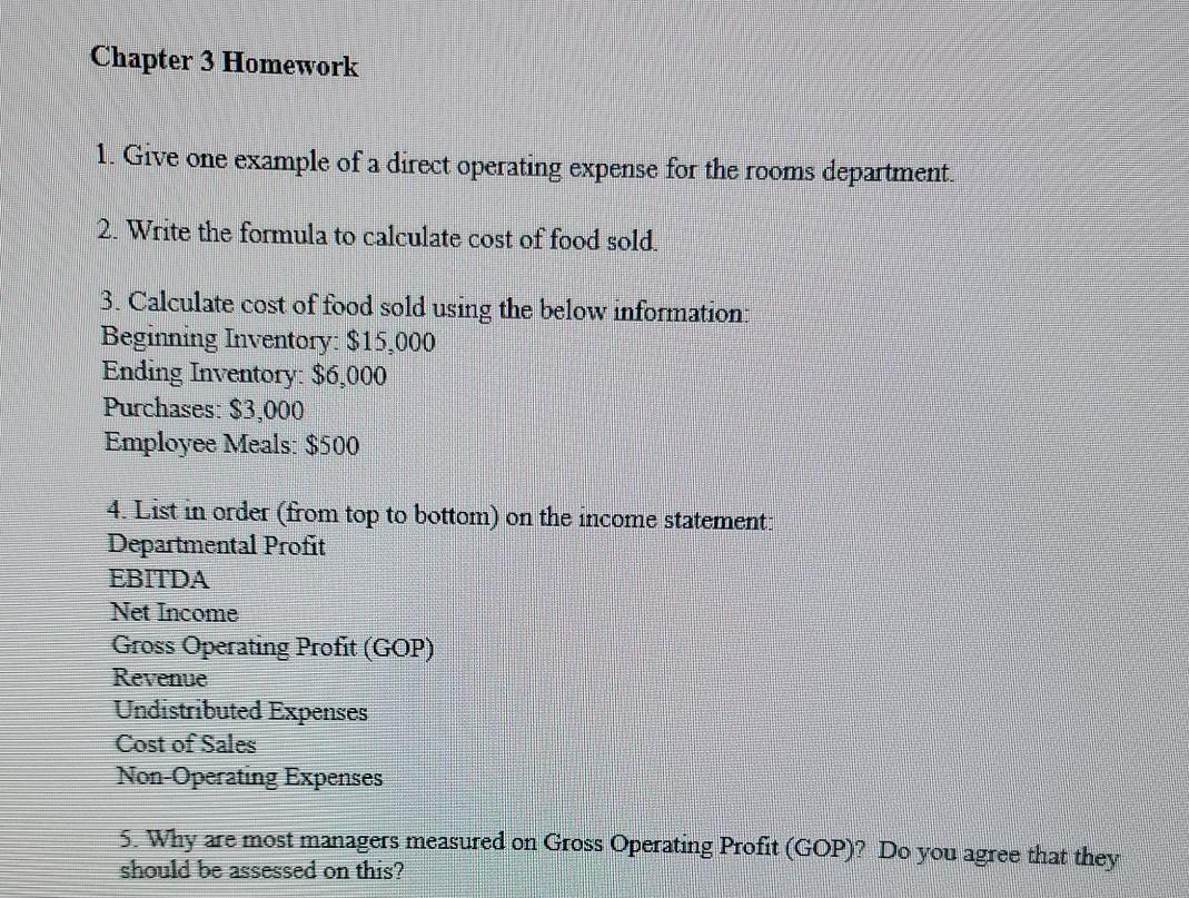 Solved Chapter 3 Homework 1. Give one example of a direct | Chegg.com