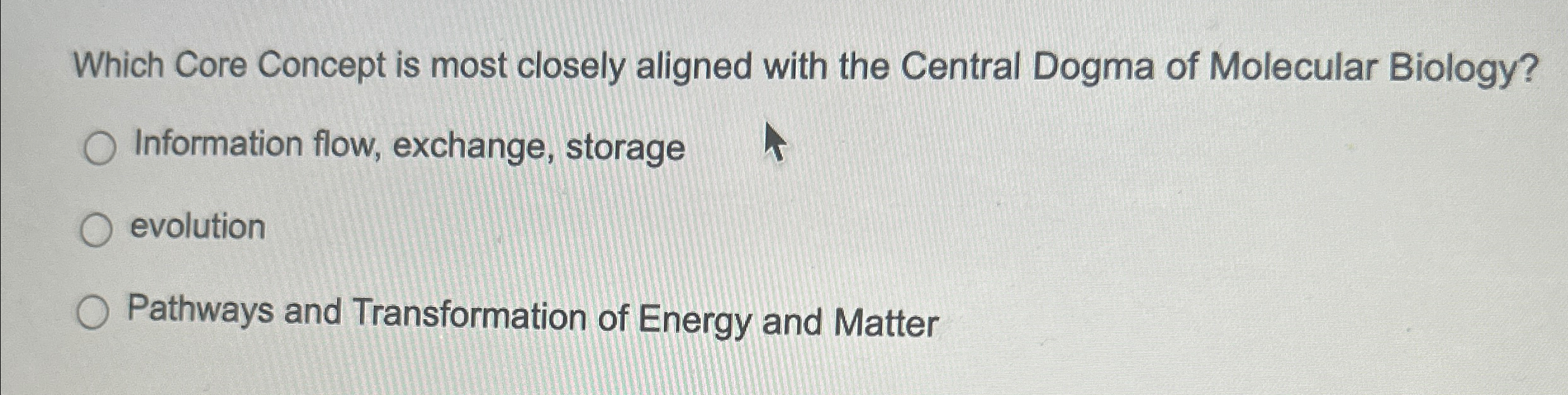 Solved Which Core Concept is most closely aligned with the | Chegg.com