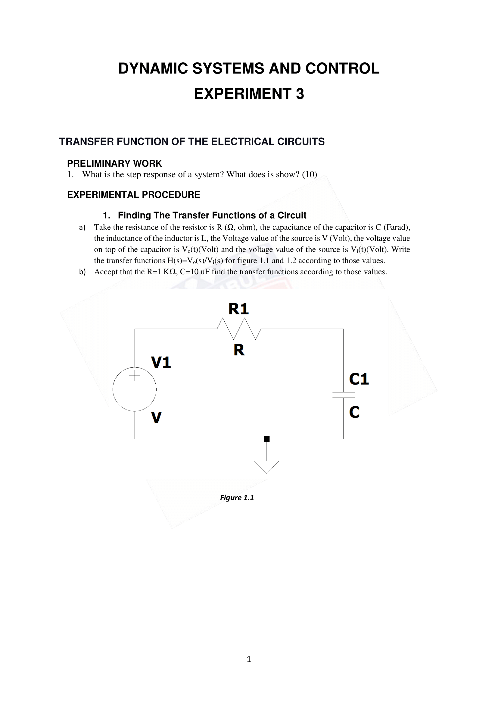 Solved DYNAMIC SYSTEMS AND CONTROL EXPERIMENT 3TRANSFER | Chegg.com