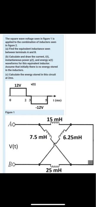 Solved The square wave voltage seen in figure 1 is applied | Chegg.com
