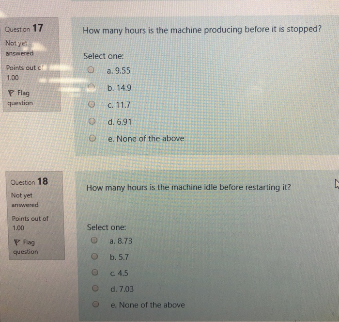 Solved In a production process a machine produces 250 | Chegg.com
