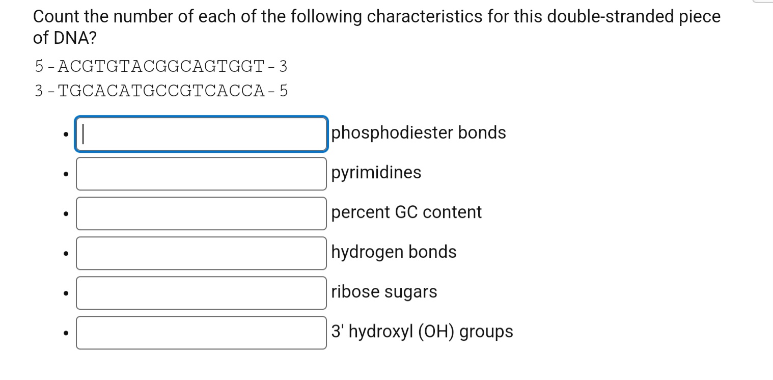 Solved Count the number of each of the following | Chegg.com