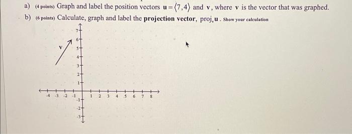 Solved a) (4 points) Graph and label the position vectors | Chegg.com