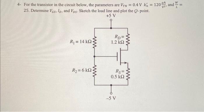 Solved 4 For The Transistor In The Circuit Below The 5950