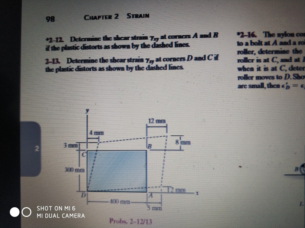 Solved 98 CHAPTER 2 STRAIN 212 Determine the shear strana 7 | Chegg.com