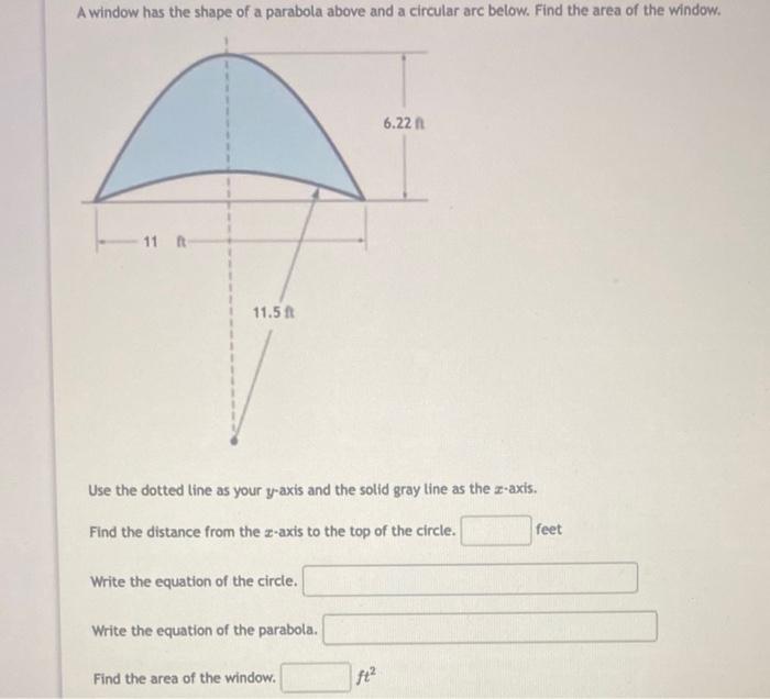 Solved A window has the shape of a parabola above and a | Chegg.com