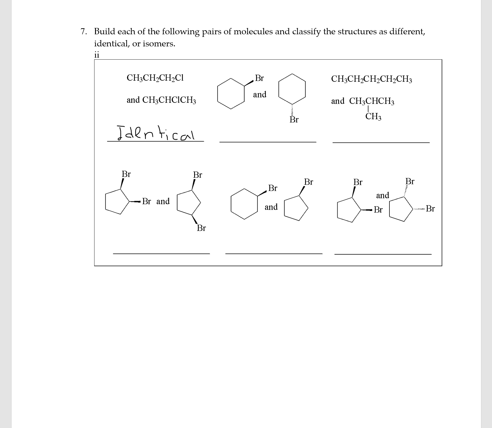 Solved Build each of the following pairs of molecules and | Chegg.com