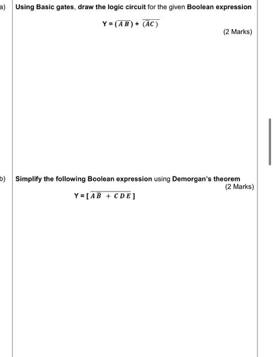 Solved a) Using Basic gates, draw the logic circuit for the | Chegg.com