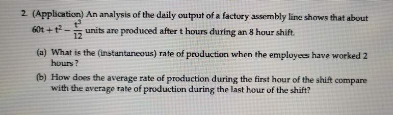 Solved 2. (Application) An analysis of the daily output of a | Chegg.com