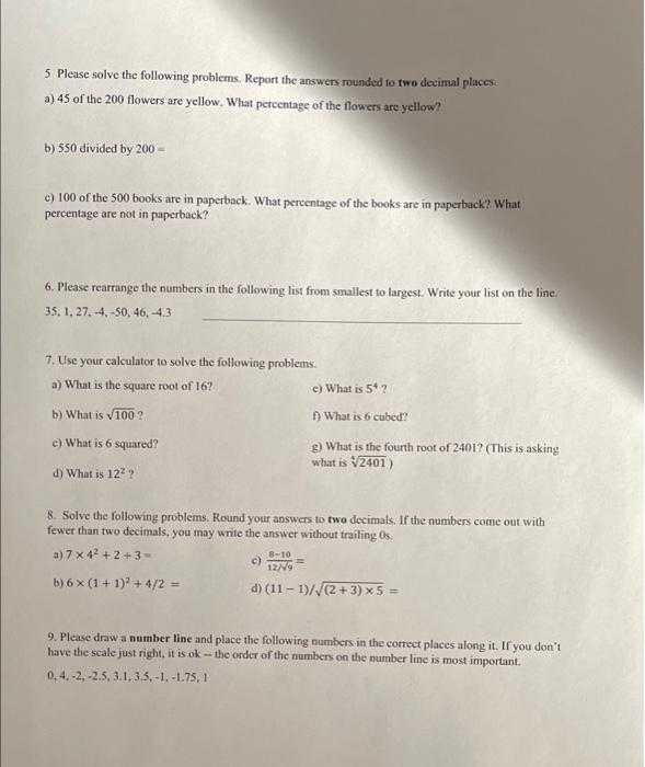 Solved Worksheet #1: Part 2 Taking the Math Temperature of | Chegg.com