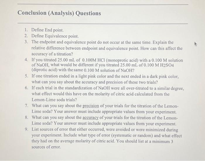 Solved relative difference between endpoint and equivalence