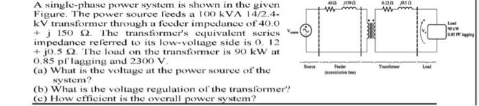 Solved A single-phase power system is shown in the given | Chegg.com