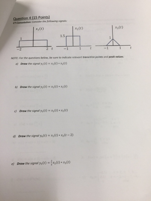 Solved Question 4 (15 Points) CT Convolution: Consider the | Chegg.com
