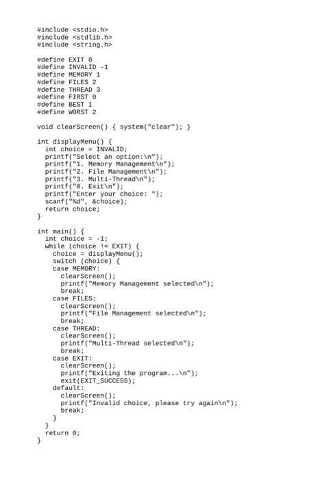Solved Please help code in C language. The base code for the | Chegg.com