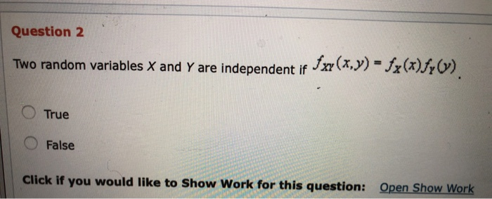 Solved Question 2 Two random variables X and Y are | Chegg.com