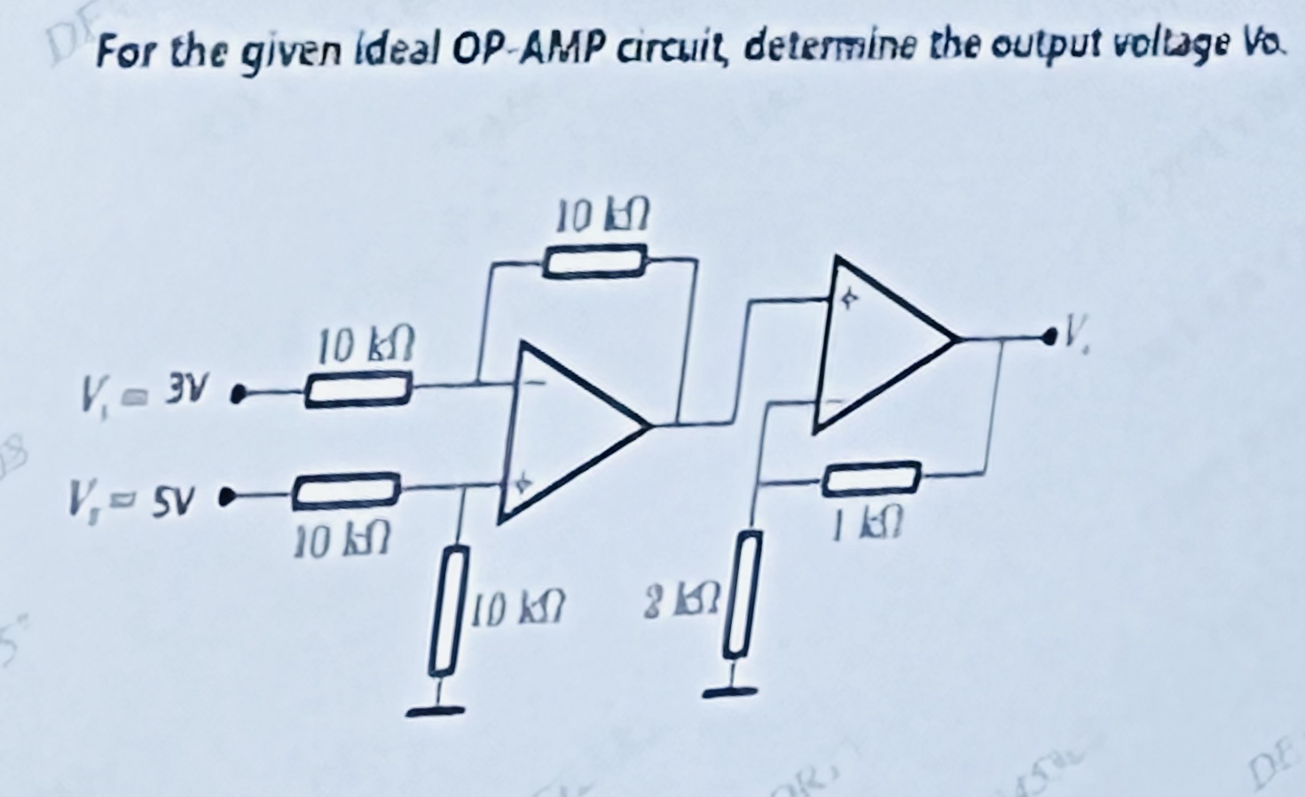 Solved For The Given Ideal OP-AMP Circuit, Determine The | Chegg.com