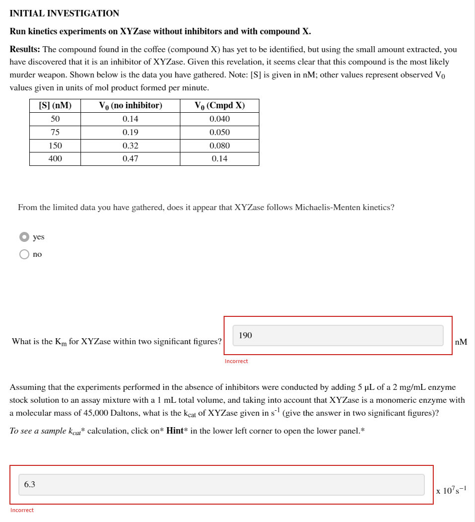 Solved INITIAL INVESTIGATIONRun kinetics experiments on | Chegg.com