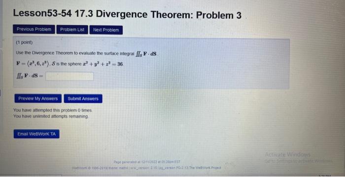 [solved] Divergence Theorem Use The Divergence Theorem To E