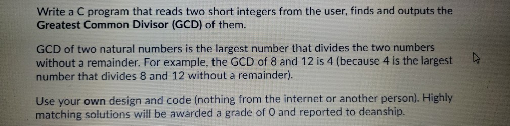Solved Write a C program that reads two short integers from | Chegg.com