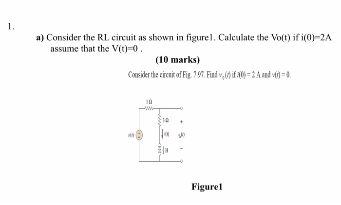 Solved 1. a) Consider the RL circuit as shown in figurel. | Chegg.com