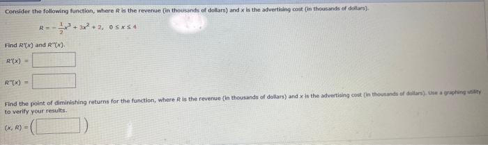 Solved Consider the following function, where R is the | Chegg.com