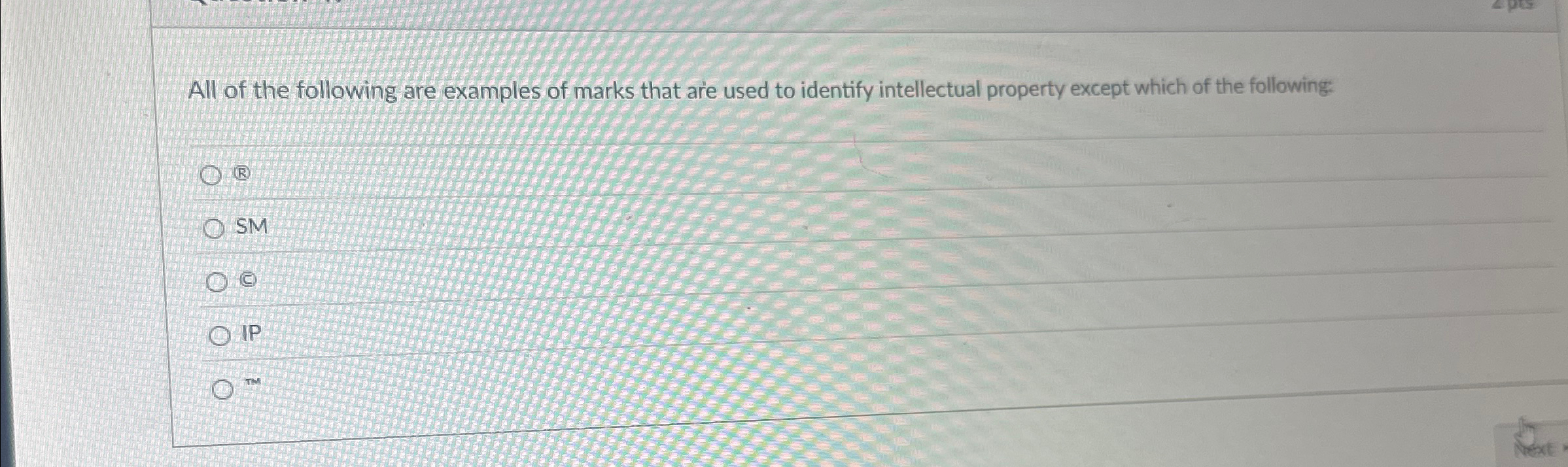 All of the following are examples of marks that are chegg