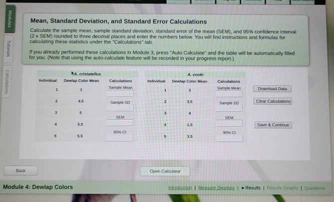 Solved Modules Mean Standard Deviation And Standard Error Chegg Solved Modules Mean Standard Deviation And Standard Error Chegg