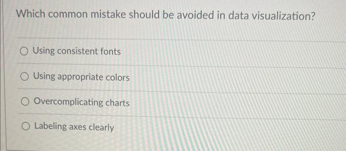 Solved Which Common Mistake Should Be Avoided In Data | Chegg.com