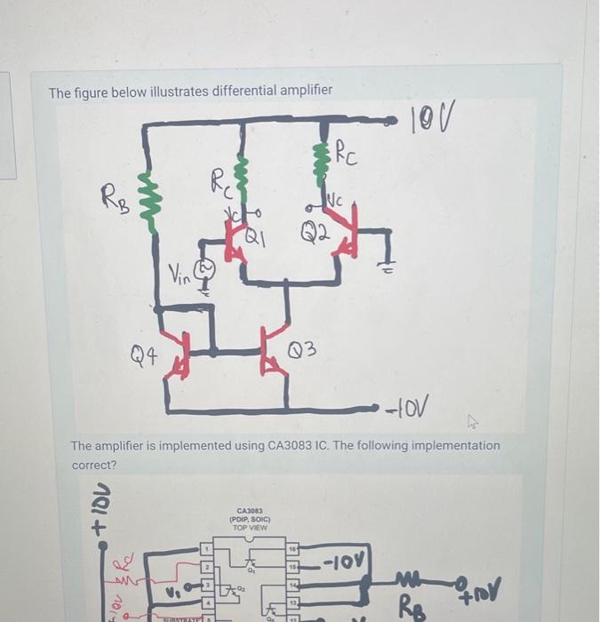 Solved The finura holnw illustrates differential amolifier