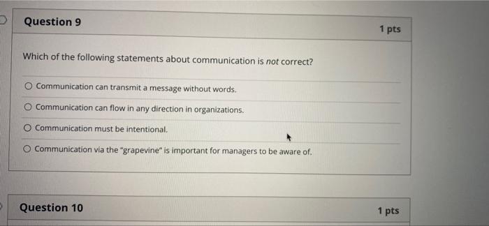Solved Question 9 1 pts Which of the following statements | Chegg.com