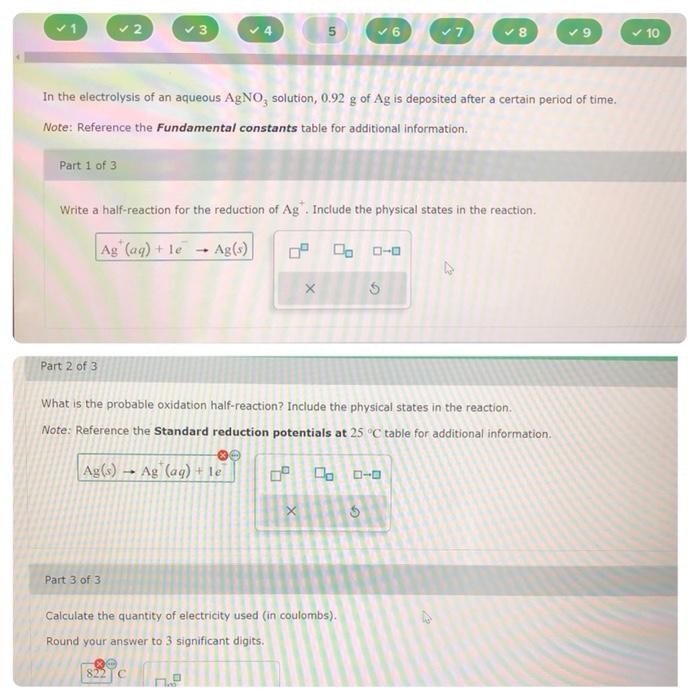 Solved In the electrolysis of an aqueous AgNO3 solution, | Chegg.com