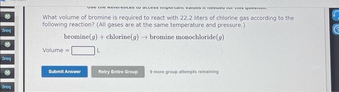 Solved What Volume Of Bromine Is Required To React With 22 2 Chegg Com   Image