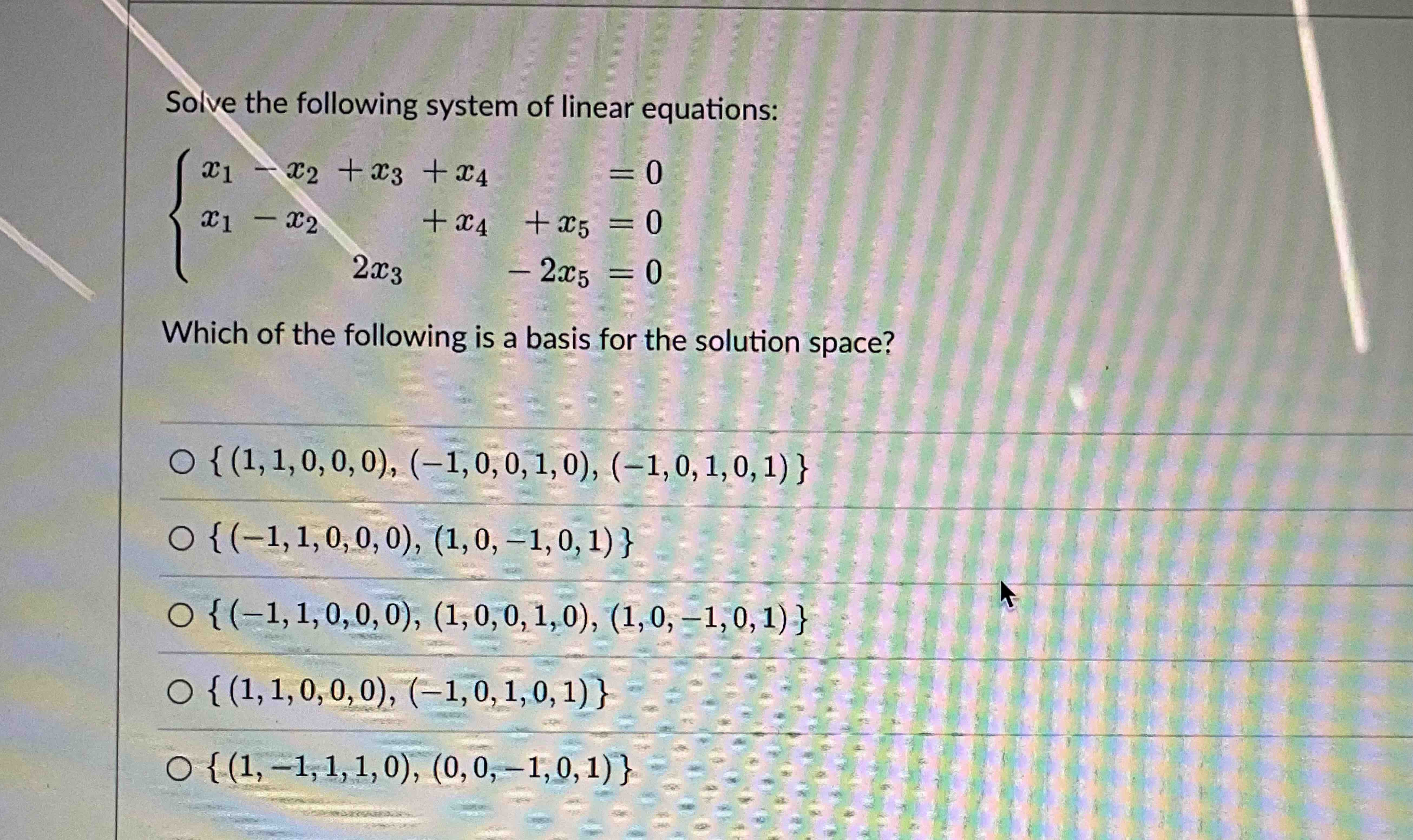 Solved Solve the following system of linear | Chegg.com