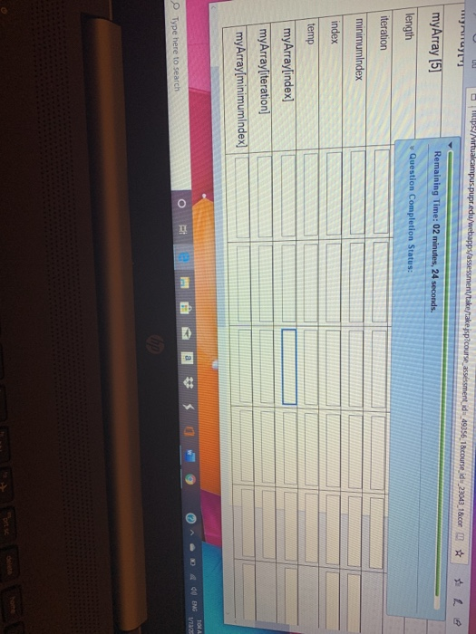 ps/virtualcampus.pupr.edu/webapps/assessment take/take.jsp?course assessment id=49056 18coursed 2000.18.00 тулптау L myArray