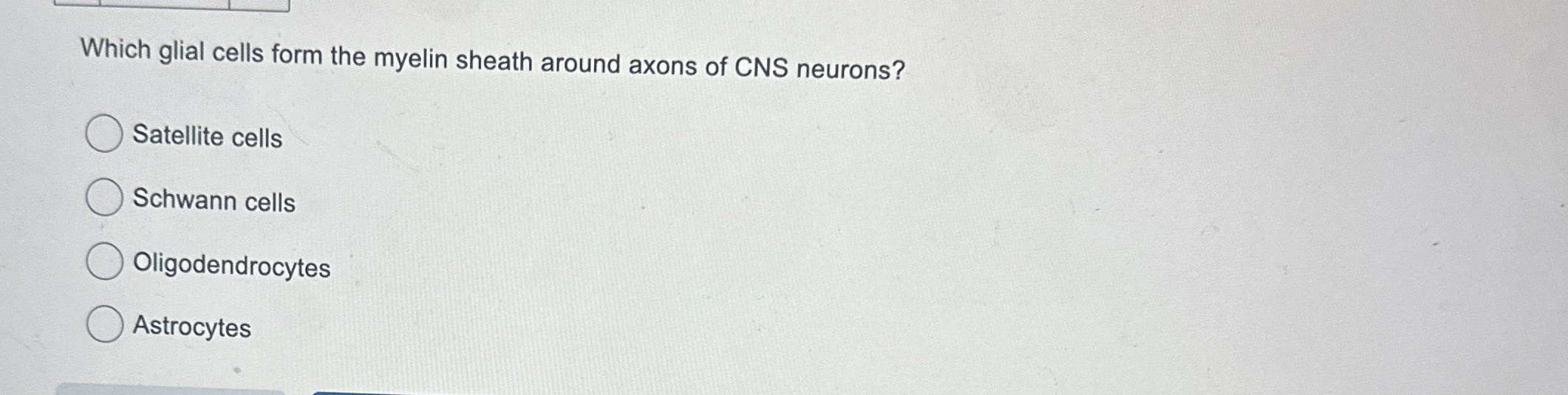 Solved Which glial cells form the myelin sheath around axons | Chegg.com