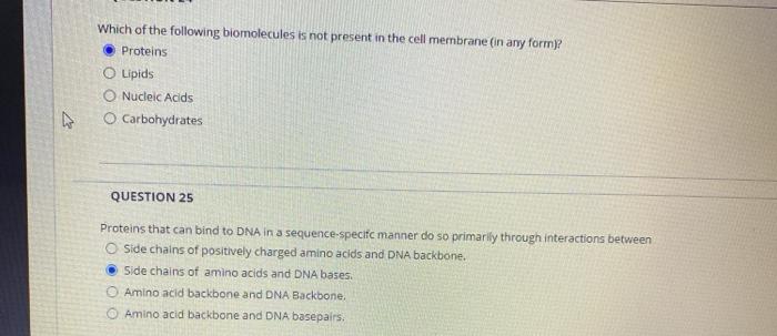 Solved Which of the following biomolecules is not present in | Chegg.com